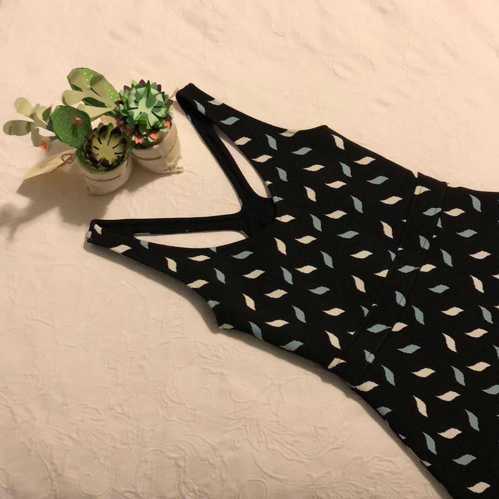 Zara Trafaluc Blue and White Tight Dress